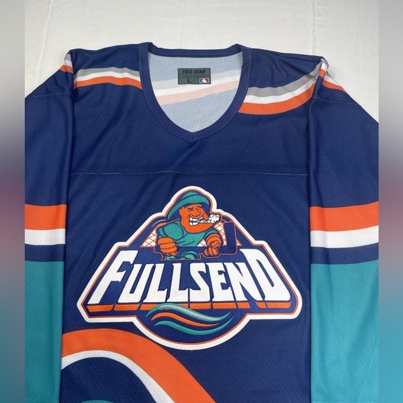 New York Islanders Fisherman Nelk Boys Full Send Hockey Jersey Men’s Sz L NWOT - Picture 2 of 10